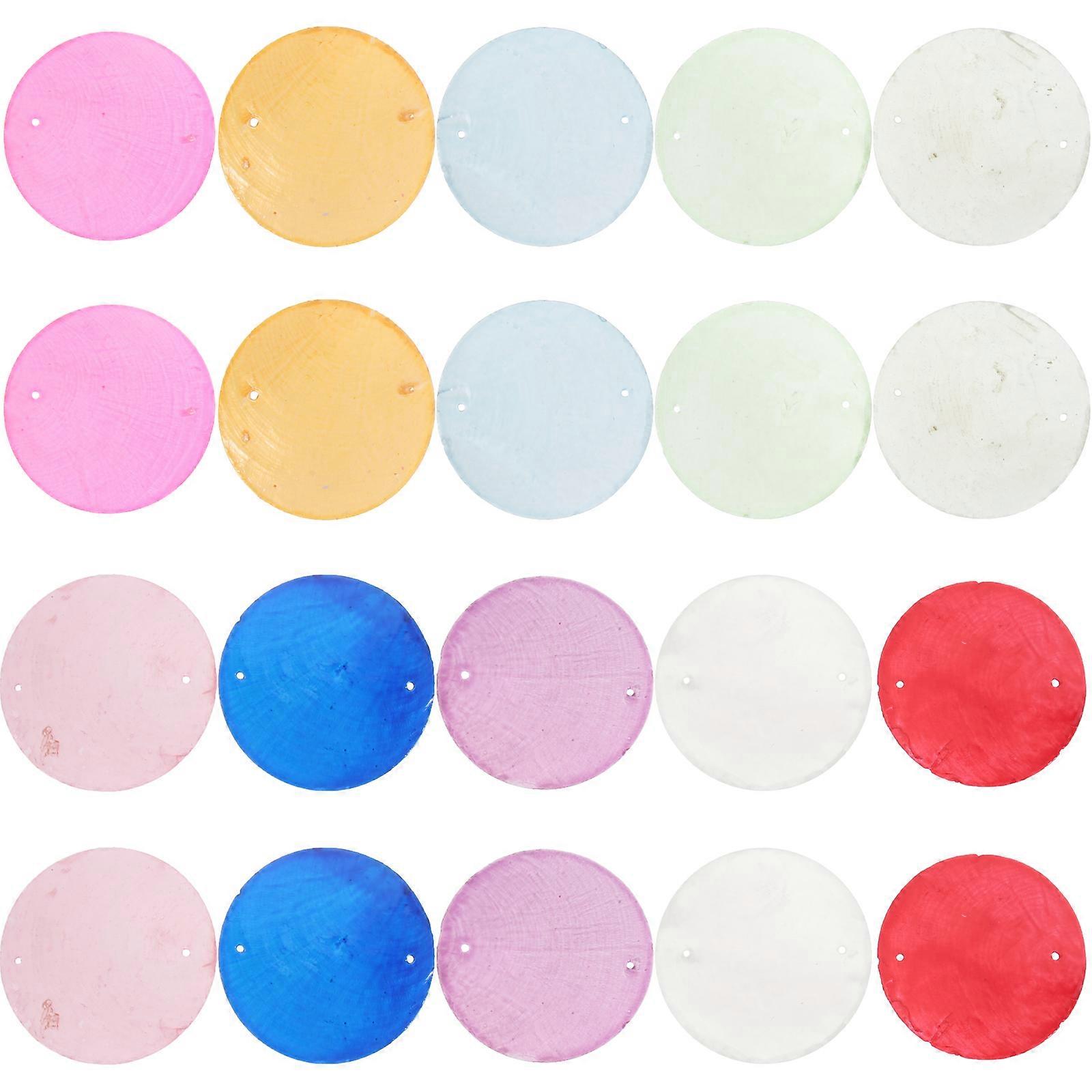 Natural Round Shells 100pcs Flat Shell Beads for DIY Crafts Jewelry Making Wind Chimes Home Decor Creative Projects Safe Durable Materials