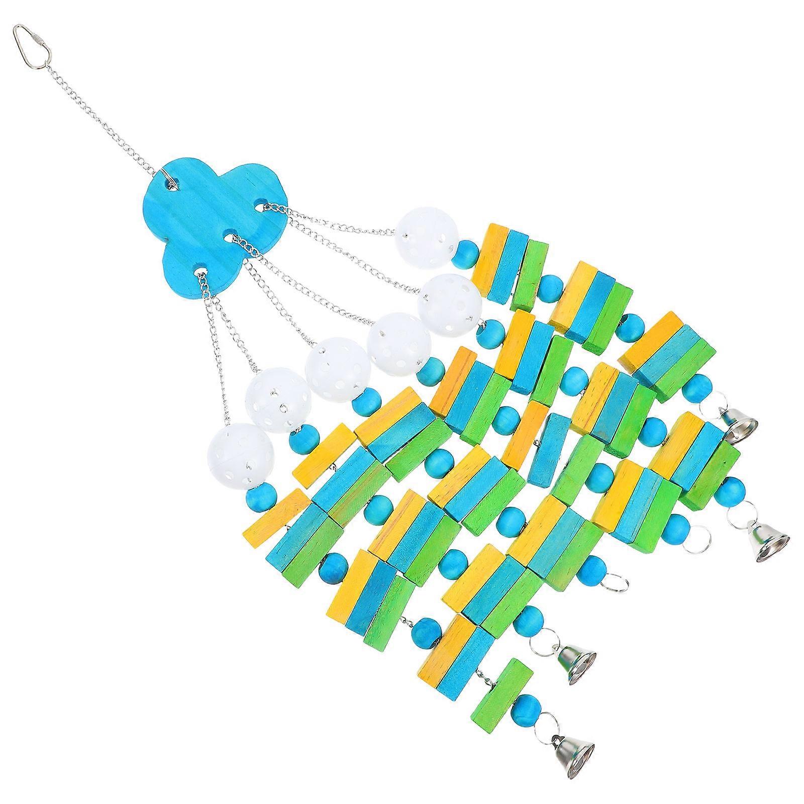 Colorful Hanging Rope Bird Biting Toy For Chewing And Shredding For Parrots 61X13X8CM Durable Material 1Set