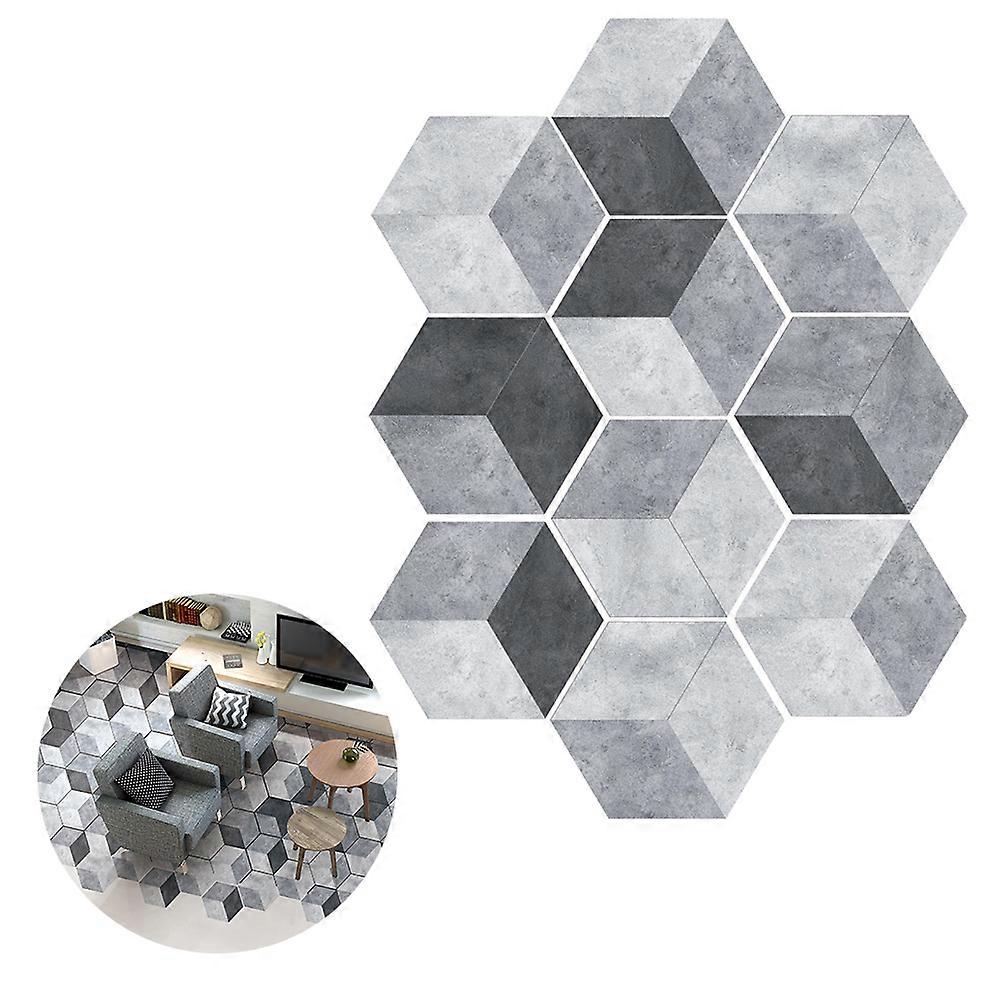 10Pcs Grey Hexagonal Tile Stickers Self-Adhesive Anti-Slip For Home Hotel Installation Easy Removal
