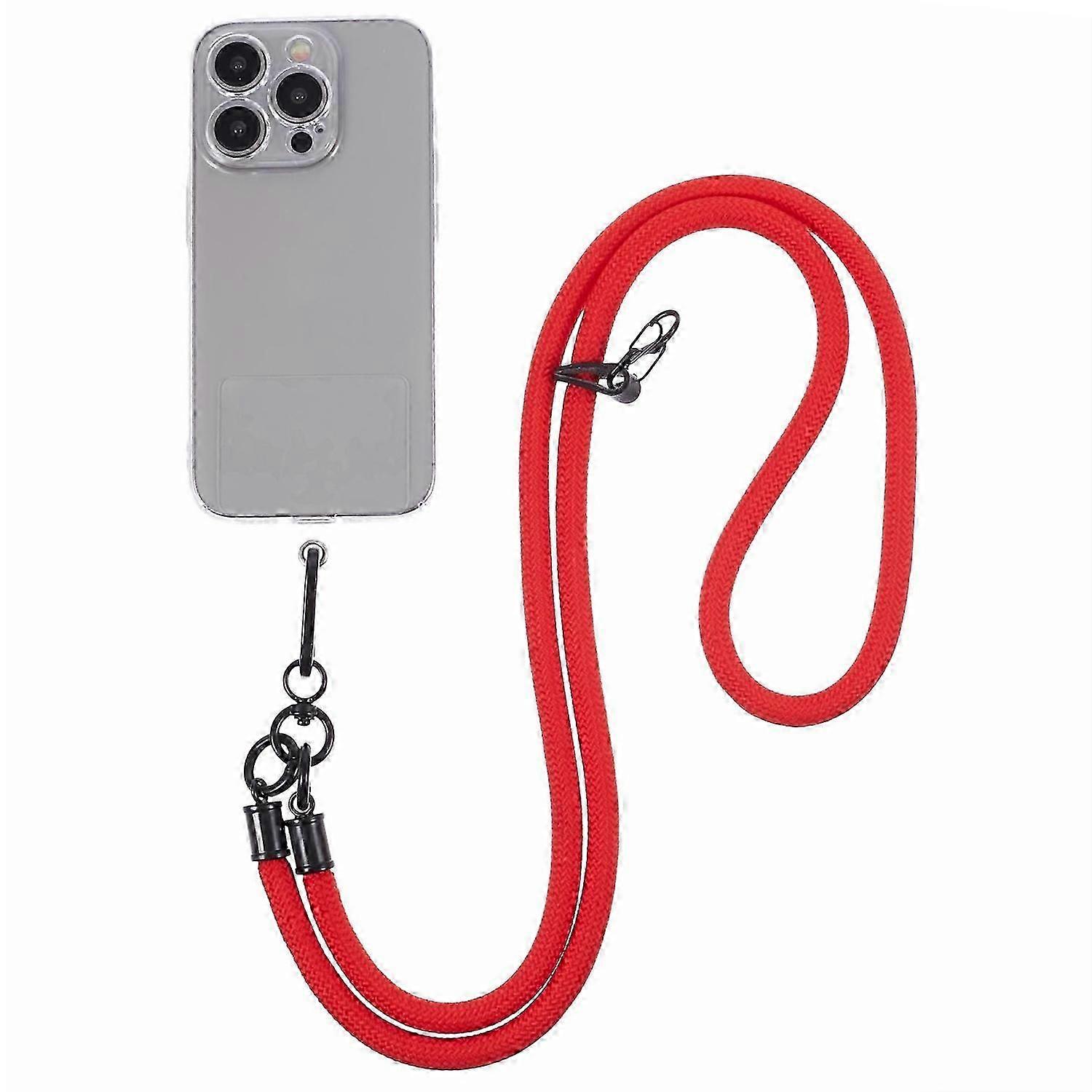 Type K Style A Solid Color Phone Strap 10mm Crossbody Nylon Phone Charm with Clear Patch