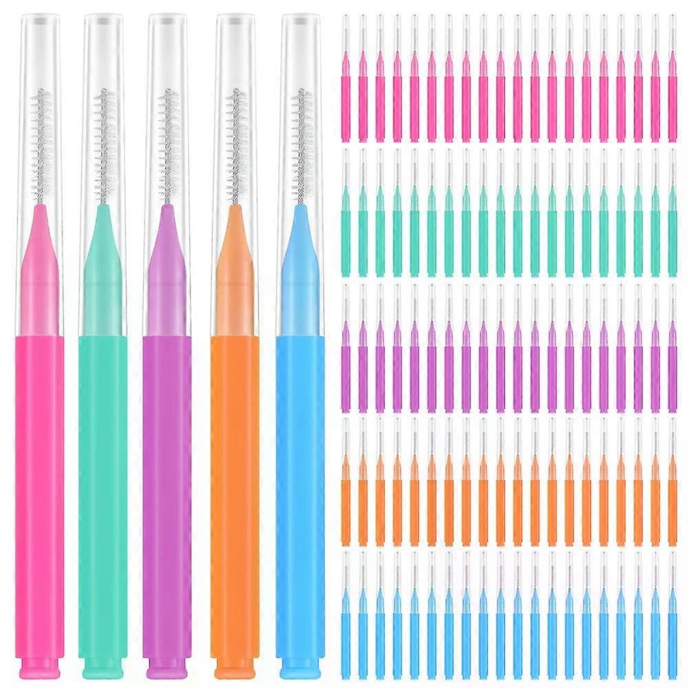 Interdental Brush, 100 Pcs Braces Retainer Cleaner Tooth Cleaning Tools