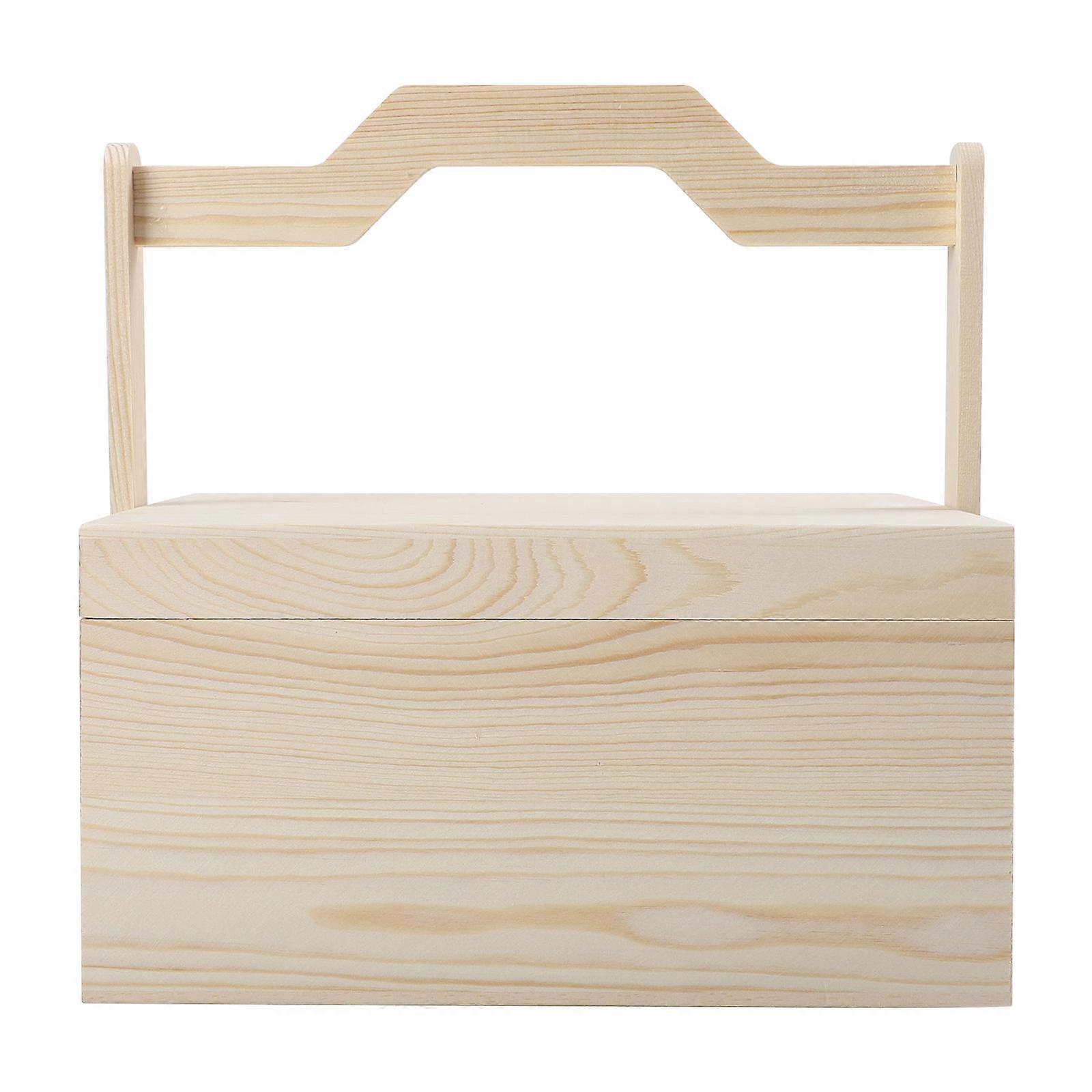Portable Wooden Storage Box with Handle, Ideal for Collectibles and Keepsakes
