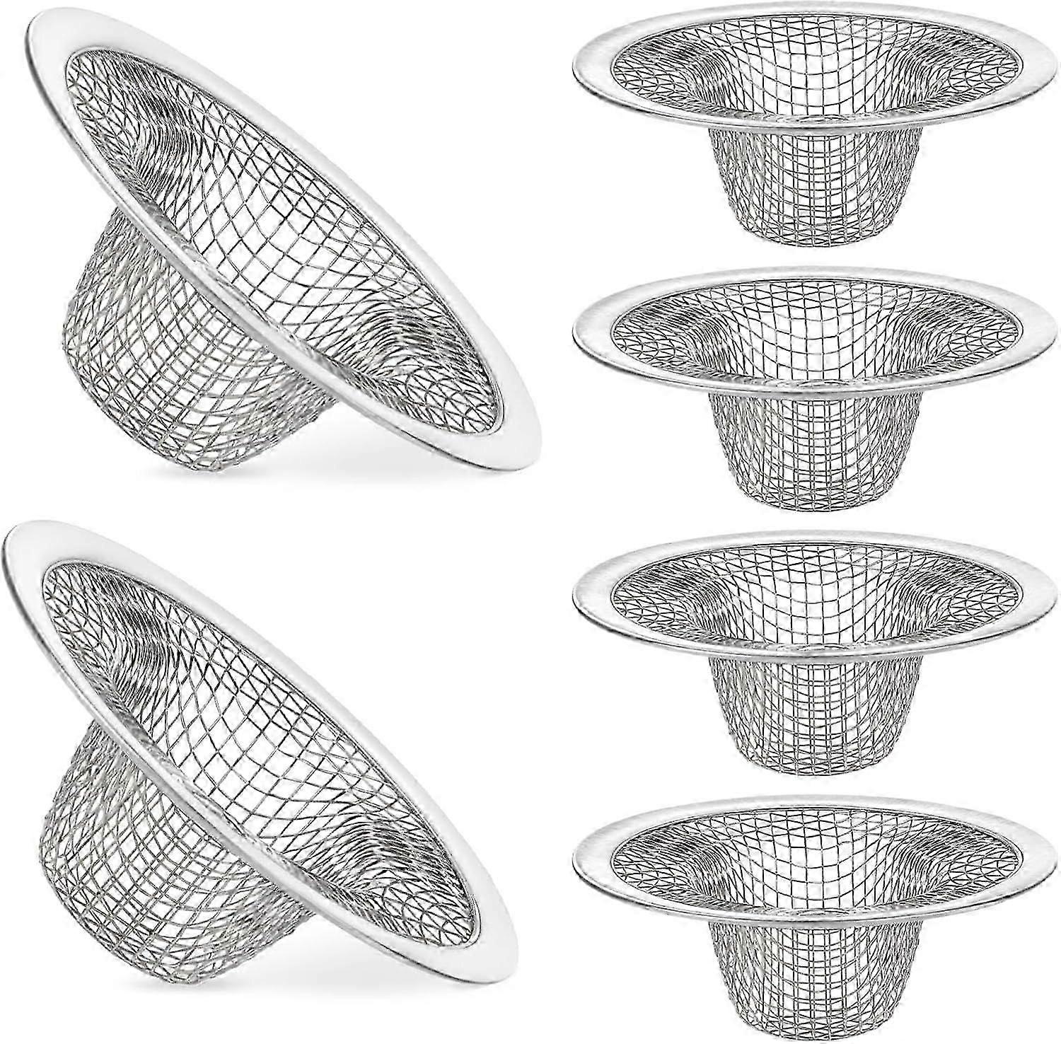 6pcs Mesh Sink Strainers Stainless Hair Catchers