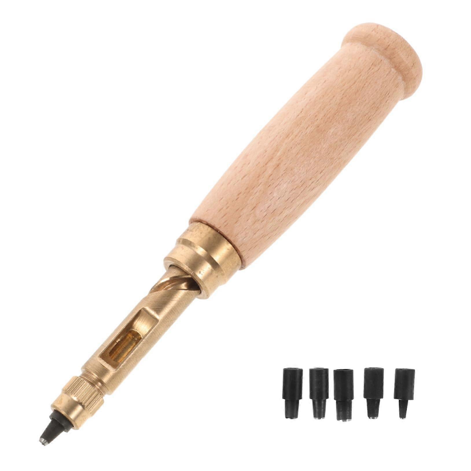 Hollow Leather Punch Tool Set with Interchangeable Heads for Precise Leather Watch Straps and Craft Projects