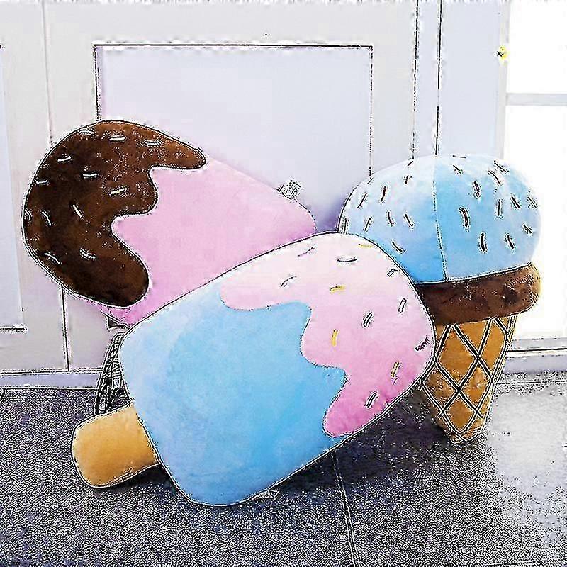 Plüschkissen, 1 Stück, Eisform, 50 cm, blau oder pink erhältlich