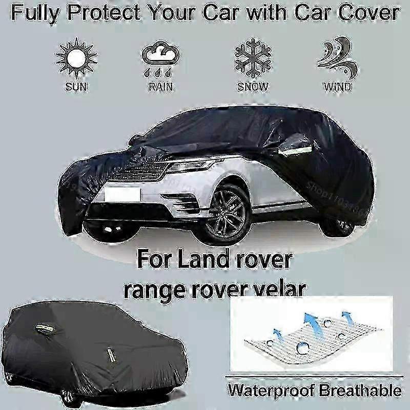 Πλήρης κάλυψη αυτοκινήτου για Land Rover Range Rover Velar προστατευτικό αντιηλιακό αδιάβροχο και ανθεκτικό στη σκόνη αξεσουάρ αυτοκινήτωνμαύρο SZRH A-G