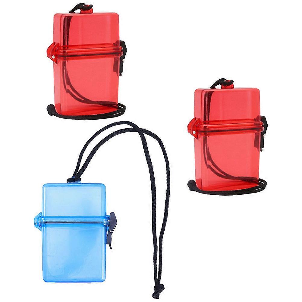 Sealing Waterproof Boxes 3Pcs For Outdoor Diving Jewelry Cigarette Assorted Color Storage Utility