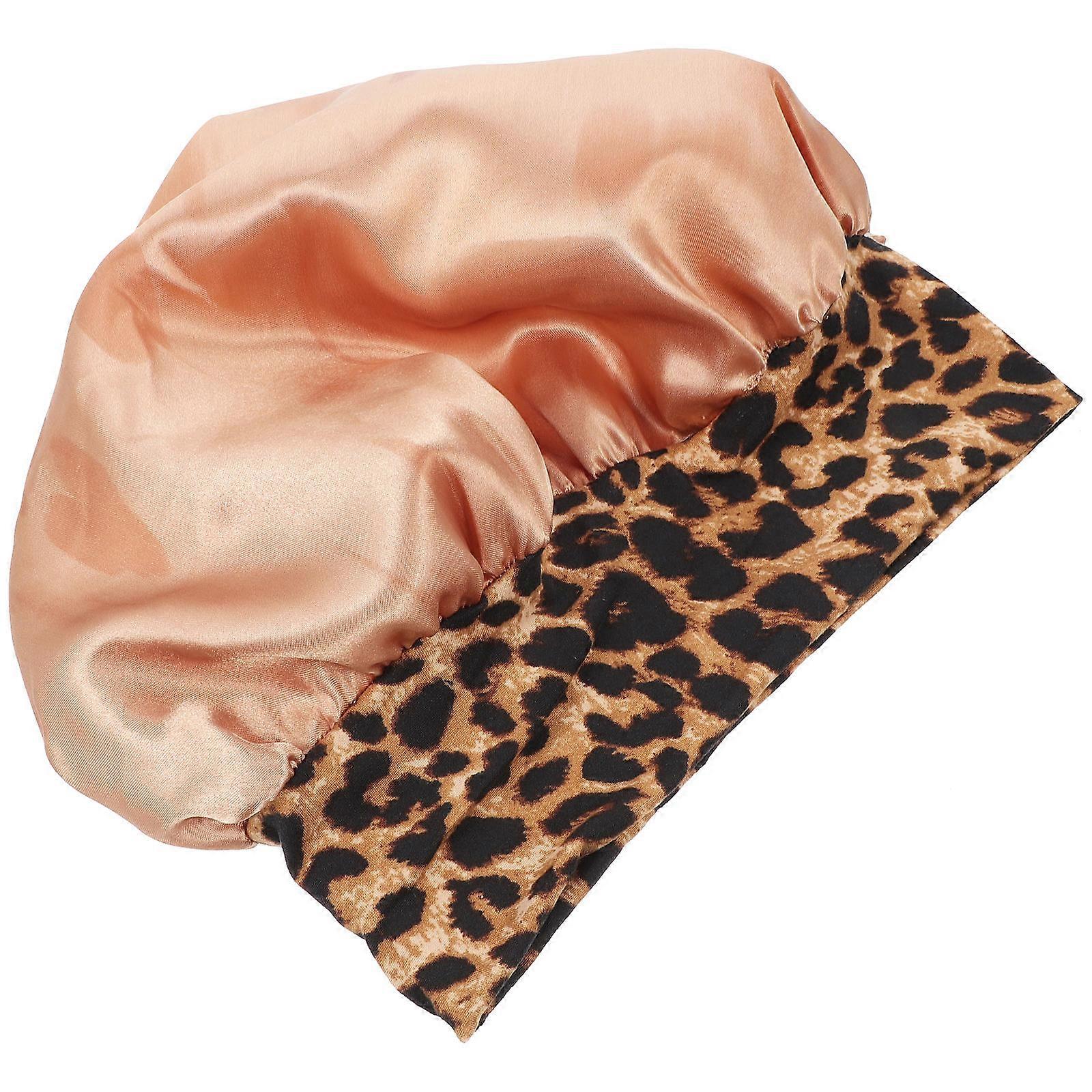 Leopard Pattern Sleeping Caps For Women Nighttime Use 29X27X3CM Hair Care 1Pack