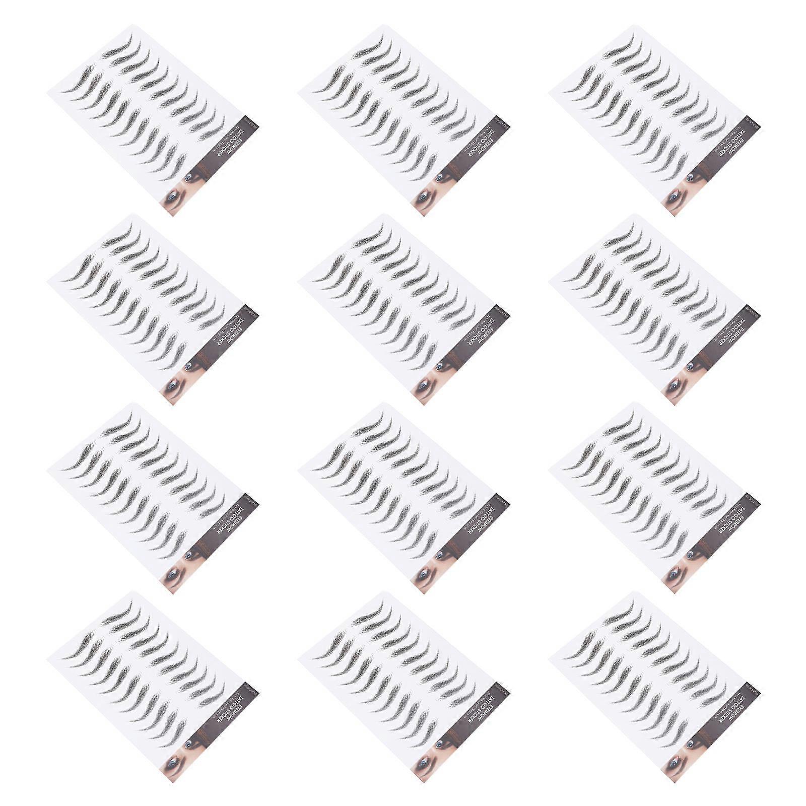 Here's a refined and professional product description for your **12 Sheets Imitation Eyebrow Transfer Stickers**:
### **12 Sheets Imitation