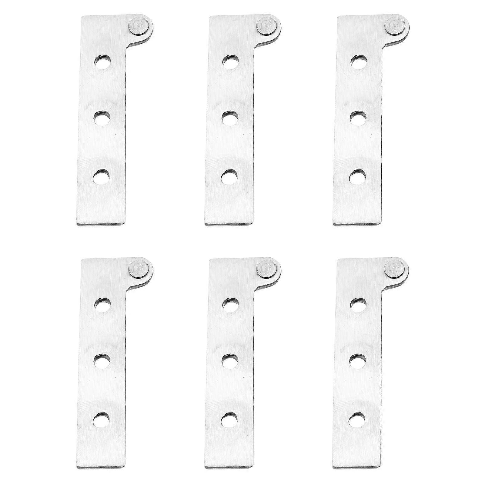 Door Window Hinges 6Pcs Stainless Steel Rotating Hidden Hinges For Home Use Silver Color Durable Design