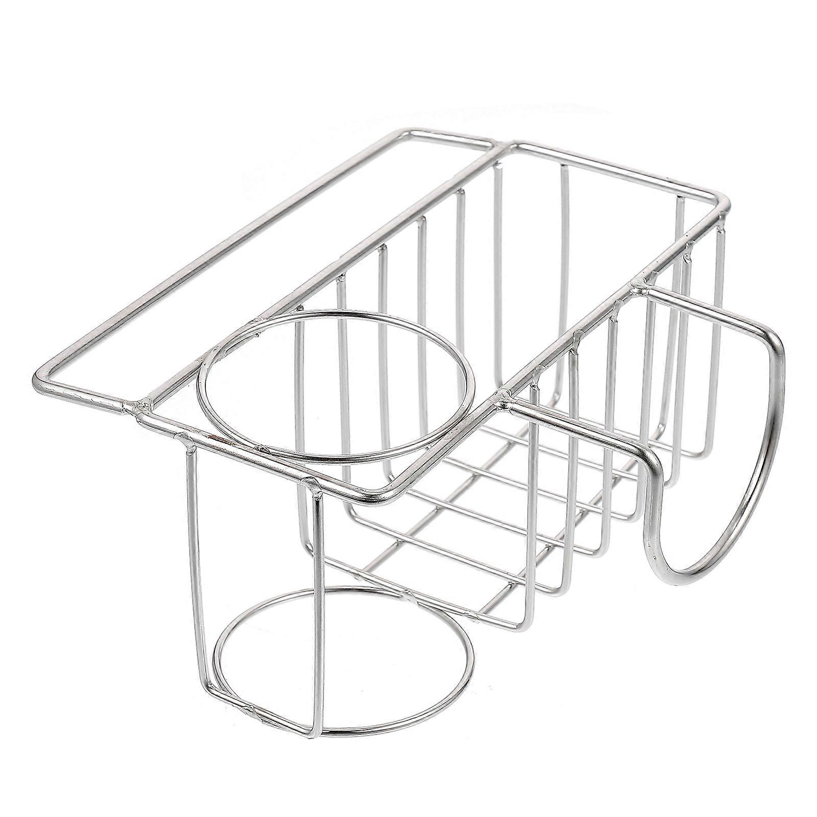 Draining Board Rack 1Set Kitchen Accessories Rectangular Stainless Steel 17x14Cm Efficient Storage Solution