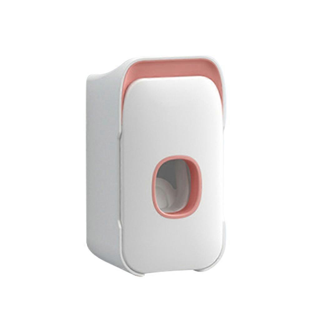 Automatic Toothpaste Dispenser Made from Durable Plastic Pink Wall Mountable 1Pc