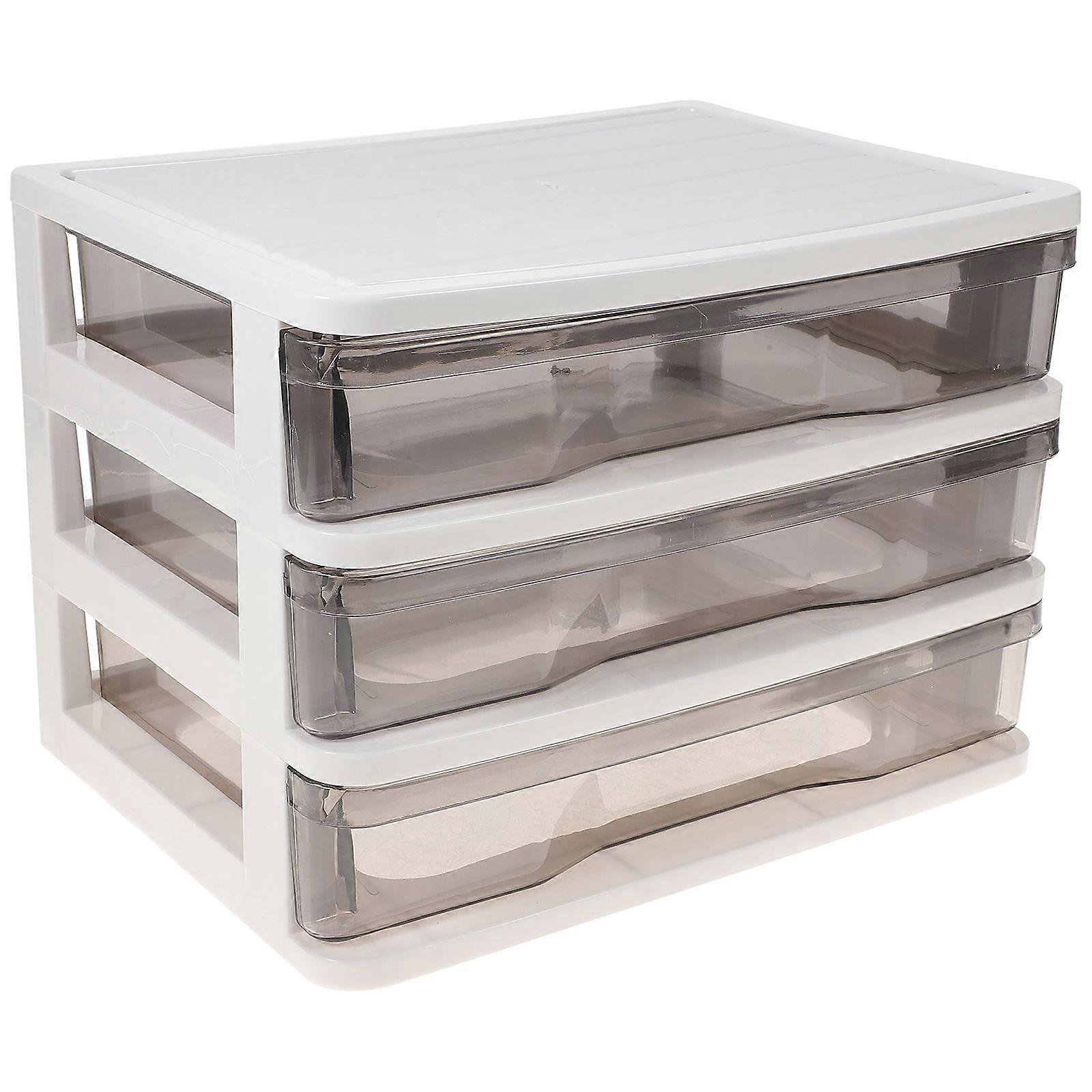 White Makeup Storage Box for Cosmetics and Sundries with Drawers Perfect for Desktop Organization