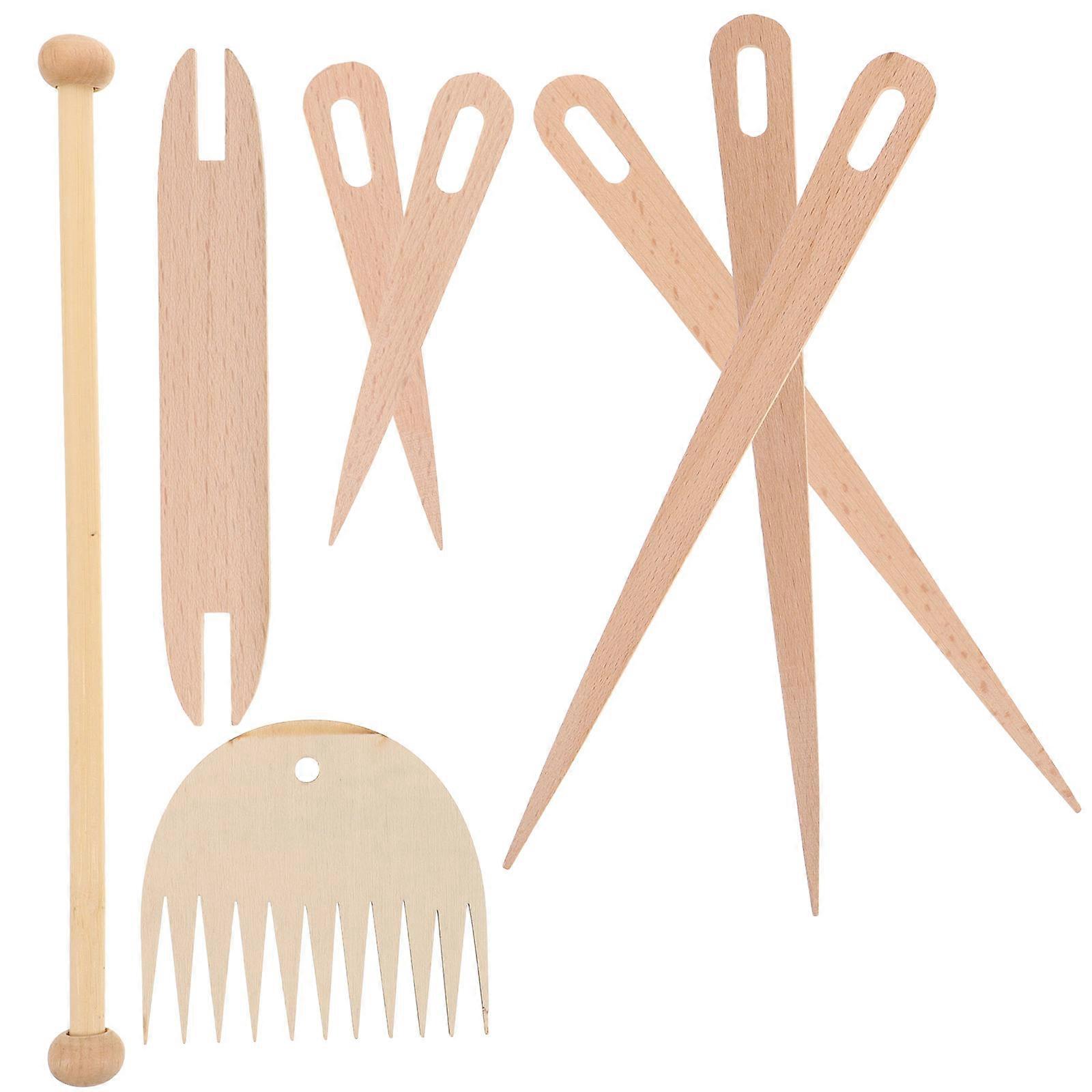 8pcs Weaving Stick Set with Eye Needles for Tapestry Making – Versatile Knitting Tools for DIY Crafts, Easy Threading & Handling for Beginners &