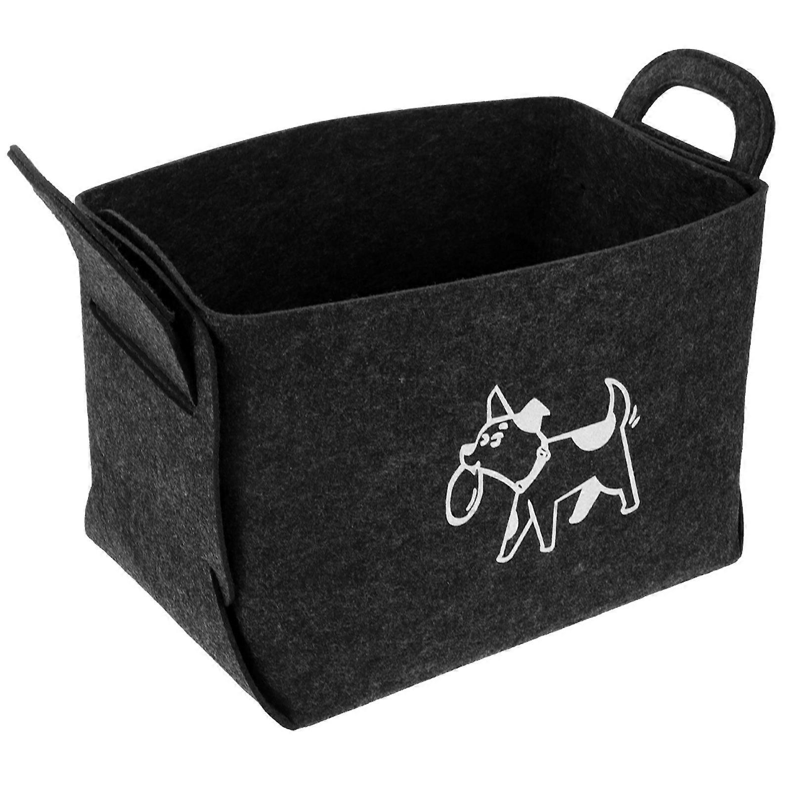 Felt Container For Dog Toys Storage And Handy Design For Pet Owners With Foldable Capability 1Pack