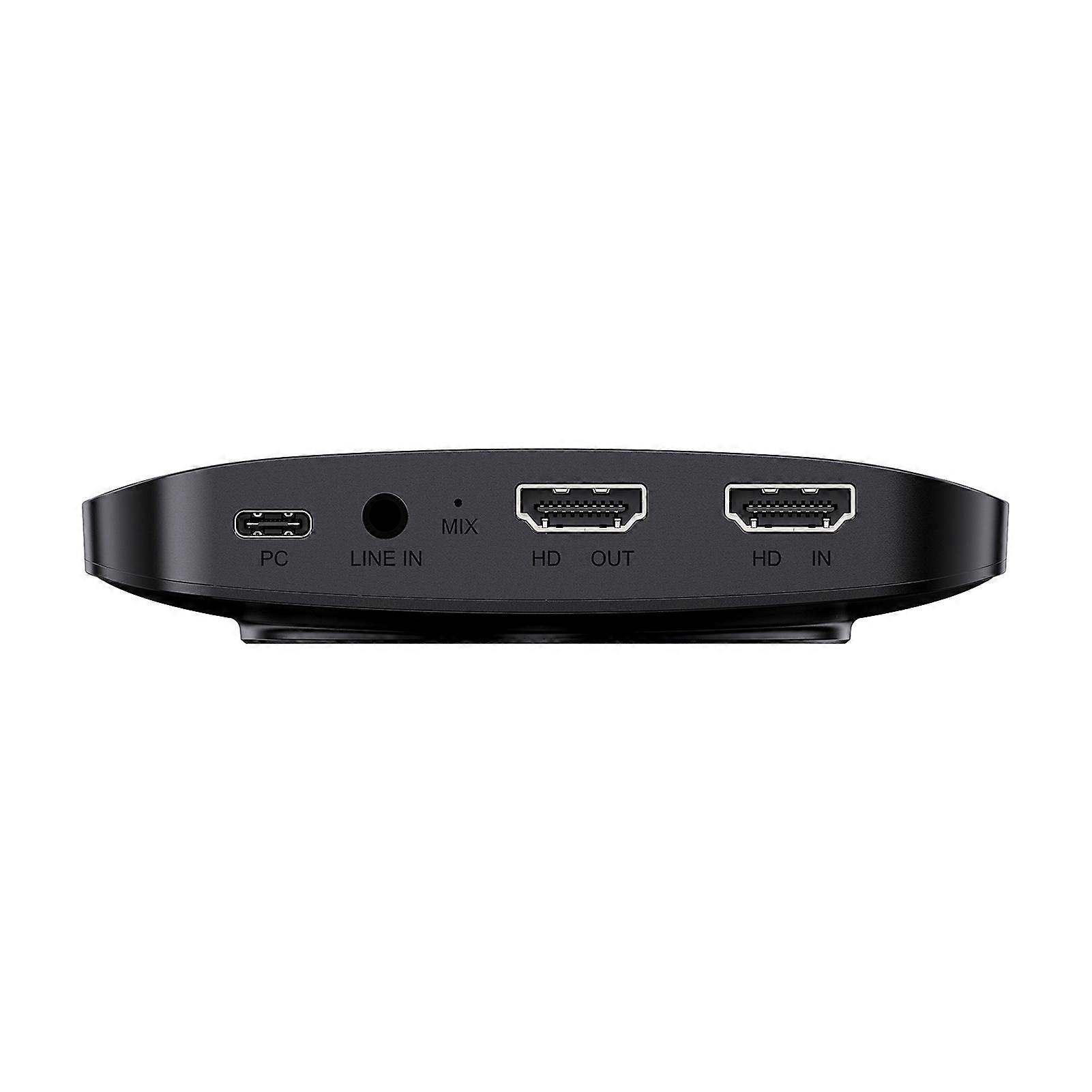 Video Capture Card 4K HD Multimedia Interface Portable Game Live Capture Box for Game Recording Live Streaming Black