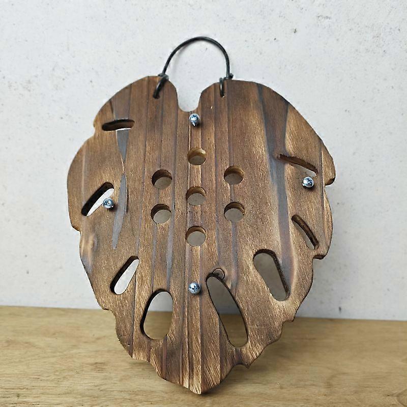 Staghorn Fern Mounting Board: Monstera Leaf Wood Panel with Pre-Drilled Holes - Vertical Garden Display for Balcony/Patio Decor & Wall Art