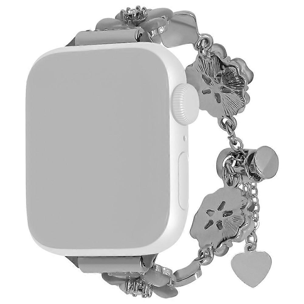 Clover Watch Band Compatible For Apple Watch Series 10 9 8 7 SE 6 5 4 3 2 1 42mm 41mm 40mm 38mm Alloy Chain Strap Wristlet