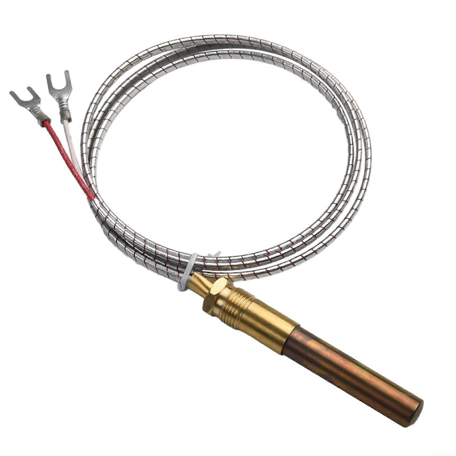 Gas Thermocouple Set, 24 Inch Fireplace Heater Temperature Sensor, Compatible Thermopile Pilot Generator for Gas Stove