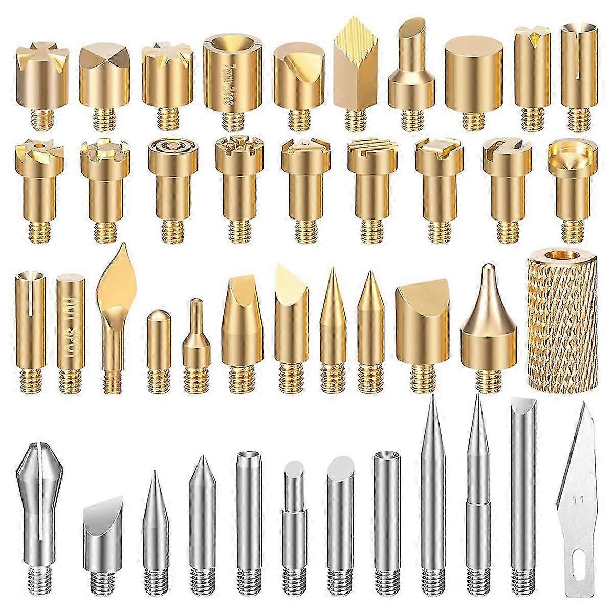 Wood Burning Tip Set of 43 Pieces - Templates for DIY Embossing and Car, Wood Burning Tips for Craft