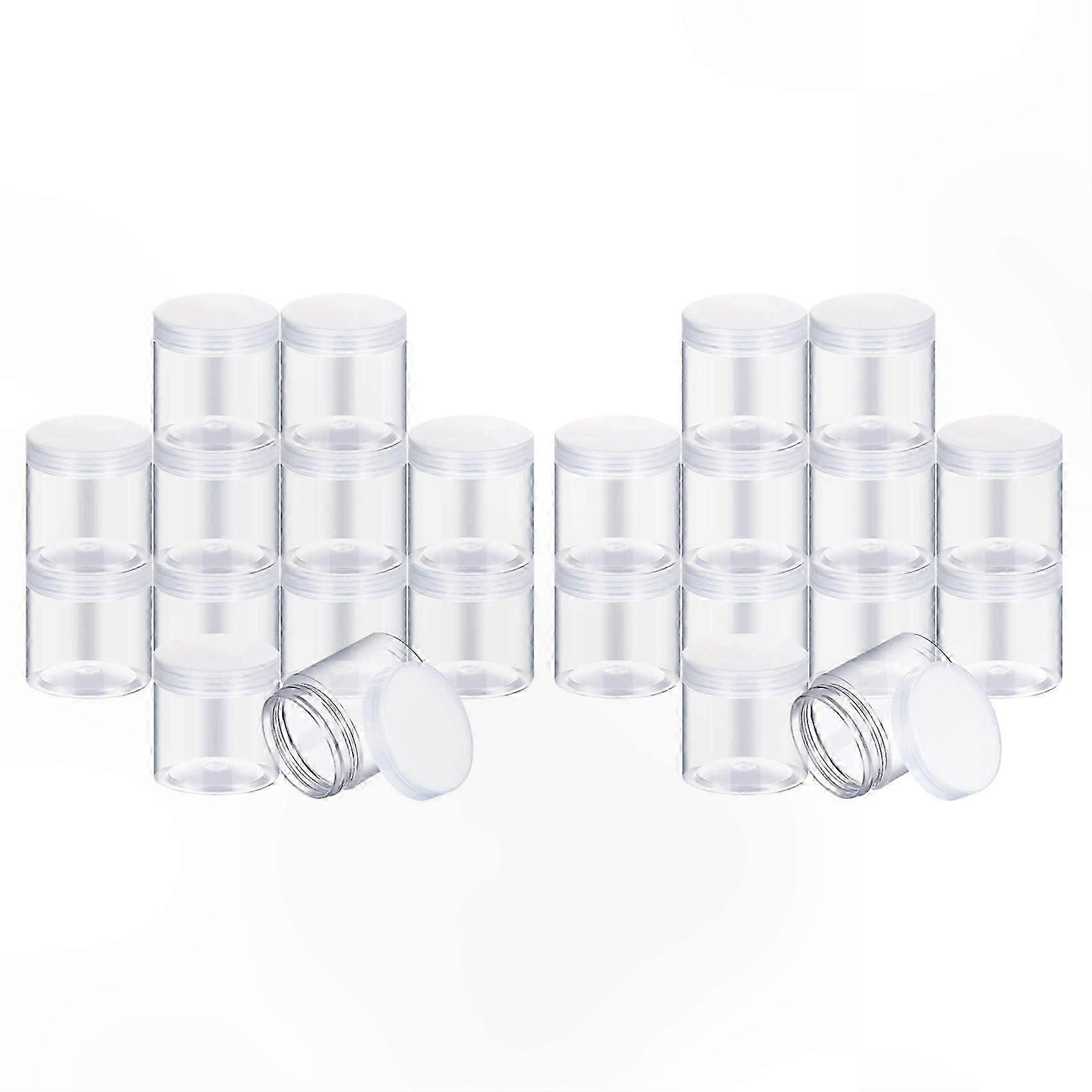 24-Pack Clear Plastic Storage Jars with Lids for Home Organization