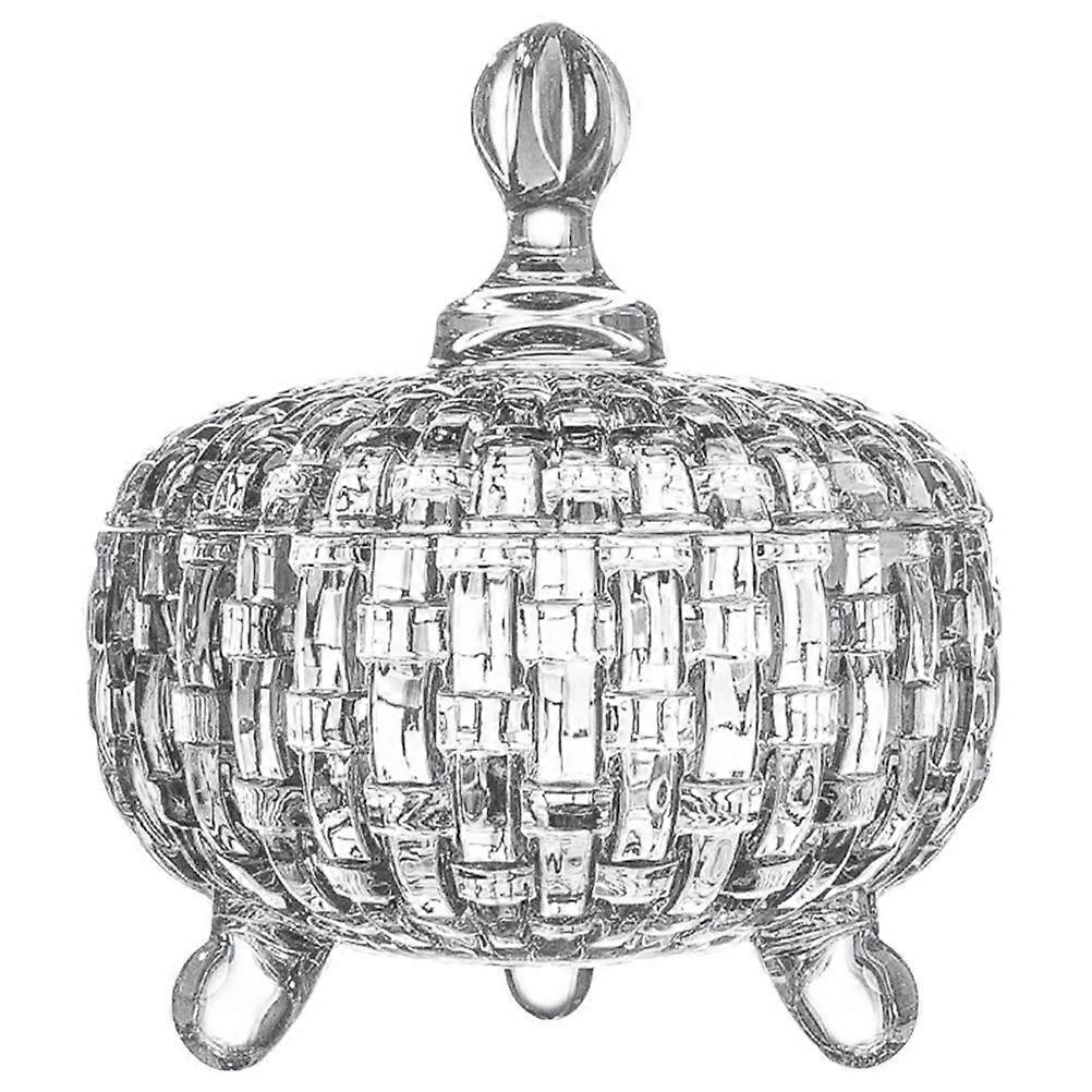 투명 유리 항아리 유리 보석 보관 항아리 유리 사탕 항아리 뚜껑이 있는 양각 유리 보관 항아리