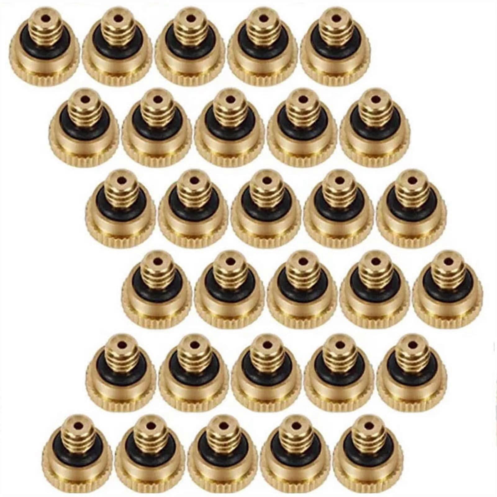 Brass Nozzle Pack of 80 Mist Nozzles 0.3mm Diameter 10/24 UNC Thread Compatible for Irrigation and Cooling Systems