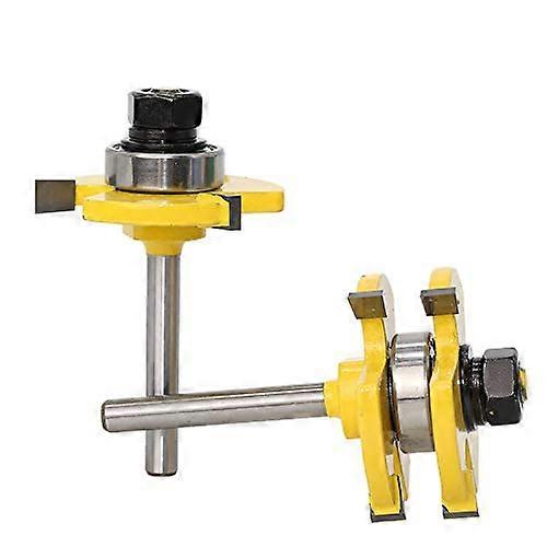Router Bit Cutting Tool 2 Pieces 1/4' Shank  Tongue and Groove Joining Router Bit Set 3/4' Wood Cutting Tool'