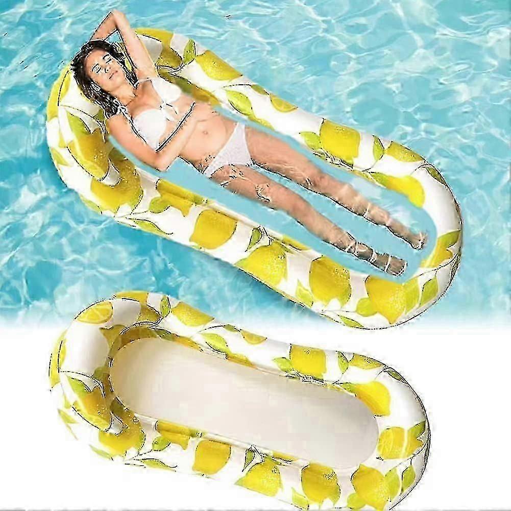 Inflatable Floating Pool Chair Pvc Inflatable Floating Bed Lemon Inflatable Hammock Floating Hammock With Headboard Buoys And Mattress Floating Pool L