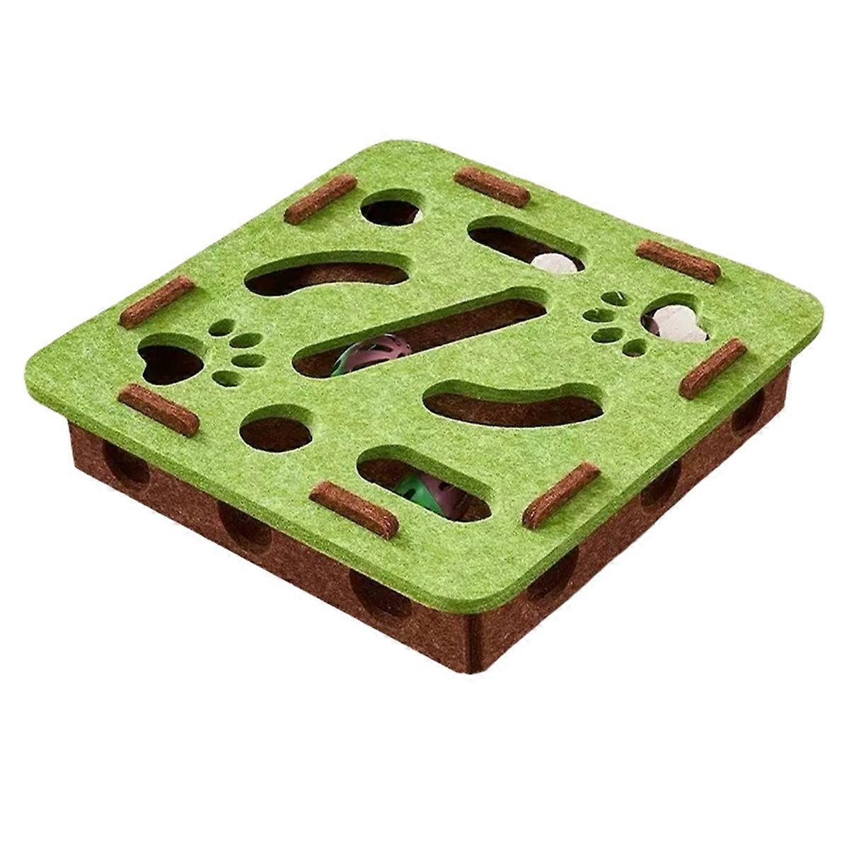 Cat Puzzle Toy Felt Puzzle Box Cat Exercise Toy with Ball Indoor Sports Entertainment Cat Toys for