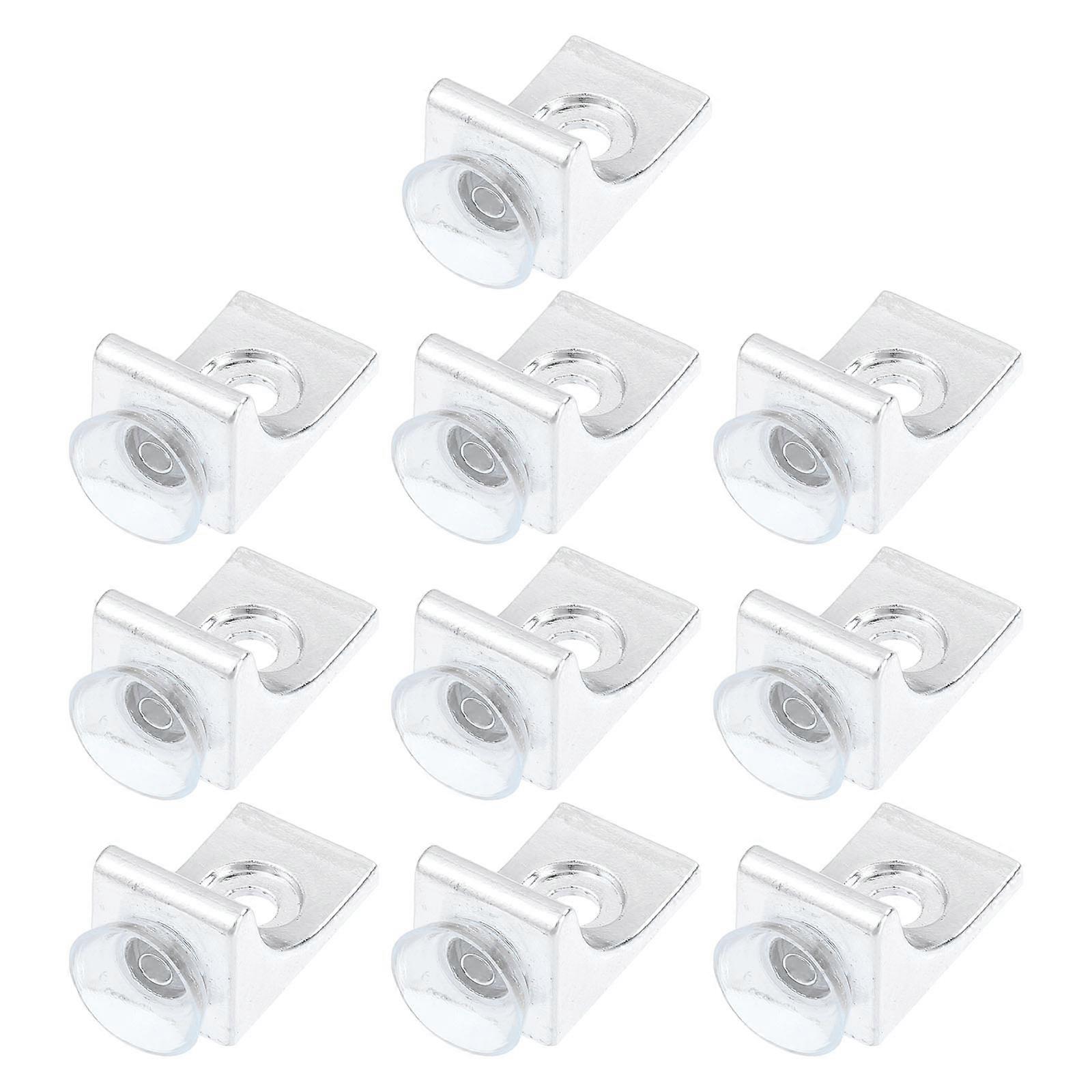 Glass Shelf Brackets 10pcs Heavy Duty Zinc Alloy Right Angle Supports with Suction Cups for Wardrobes, Cupboards & Display Stands Corrosion