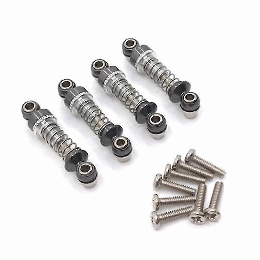 4Pcs Gray Metal Shock Absorbers for 1/28 RC Car Models, Compatible with Multiple Vehicles, Upgrade Spare Parts for Enhanced Performance