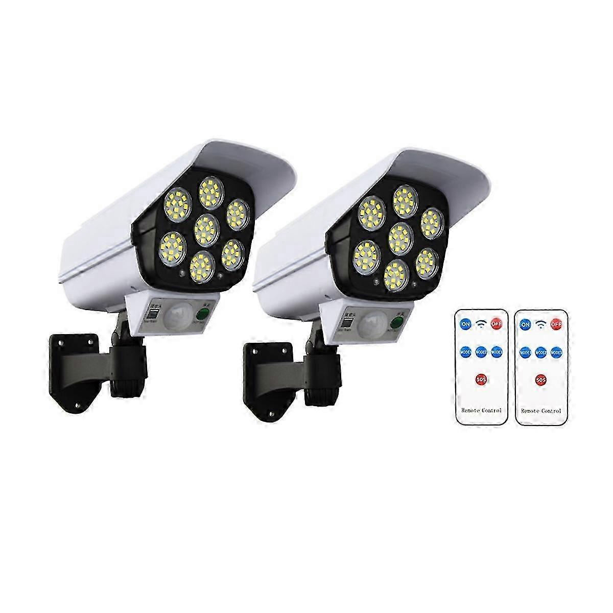2PCS Outdoor Solar Ligths 77Led PIR Motion Sensor Lamp Simulation Camera Solar Wall Light Waterproof Garden Decor Lights