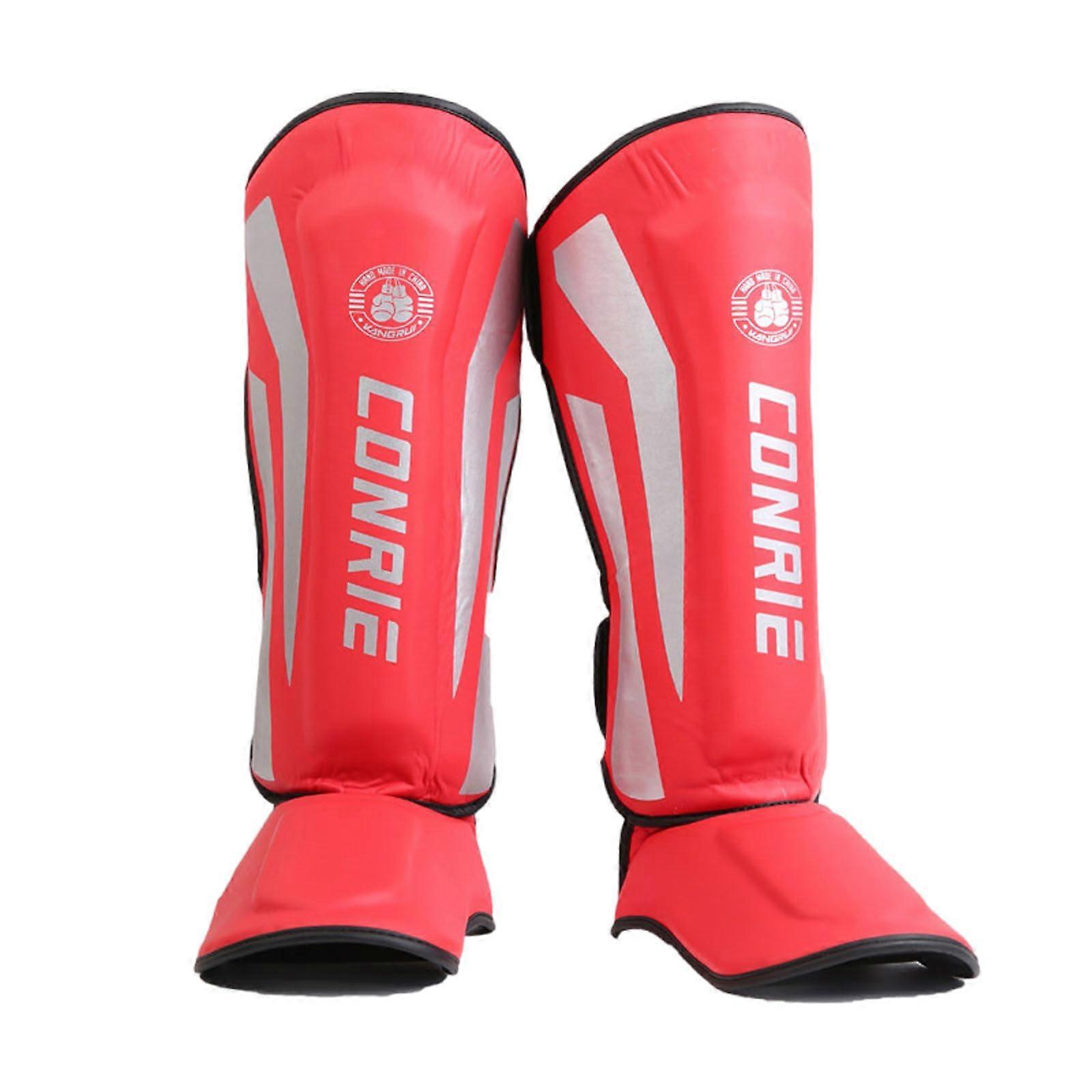 Shin Instep Guards,Shin Guards Kickboxing Muay Thai,Shin Guards Boxing,Unisex,Red S (120CM145CM)