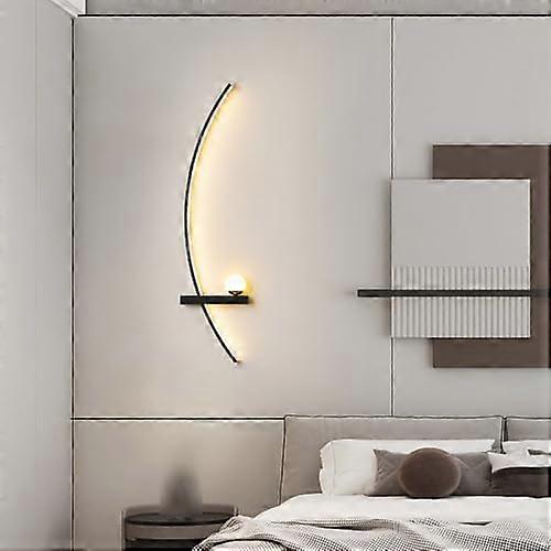 LED Wall Sconce Modern Linear Design for Ambient Lighting, for Enhancing Living Rooms, Bedrooms, and Hallways Left 55cm12w