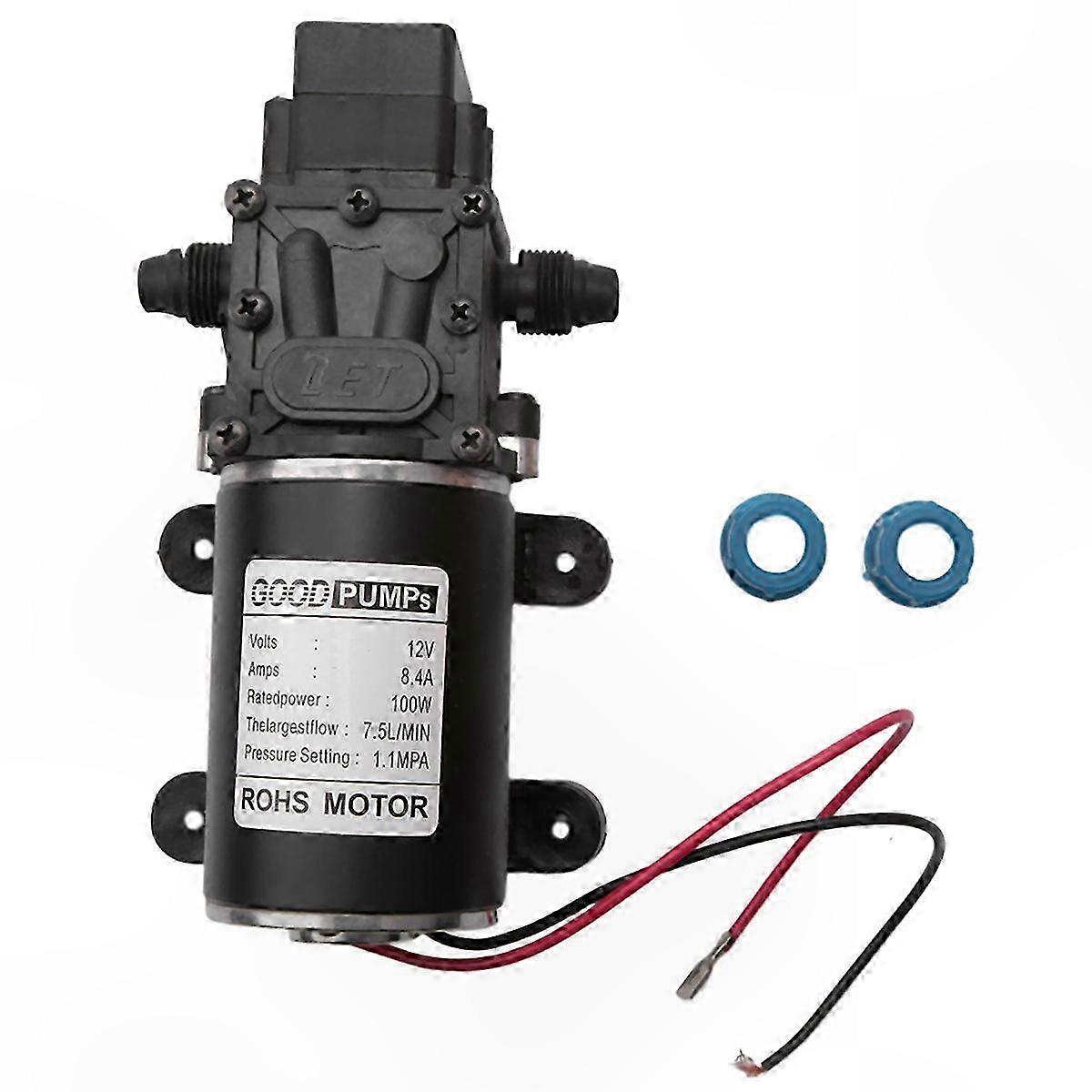 12V High-Pressure Water Pump for Caravan, Camping, and Marine Use 100W 160Psi 8Lpm Self-Priming Portable Pump