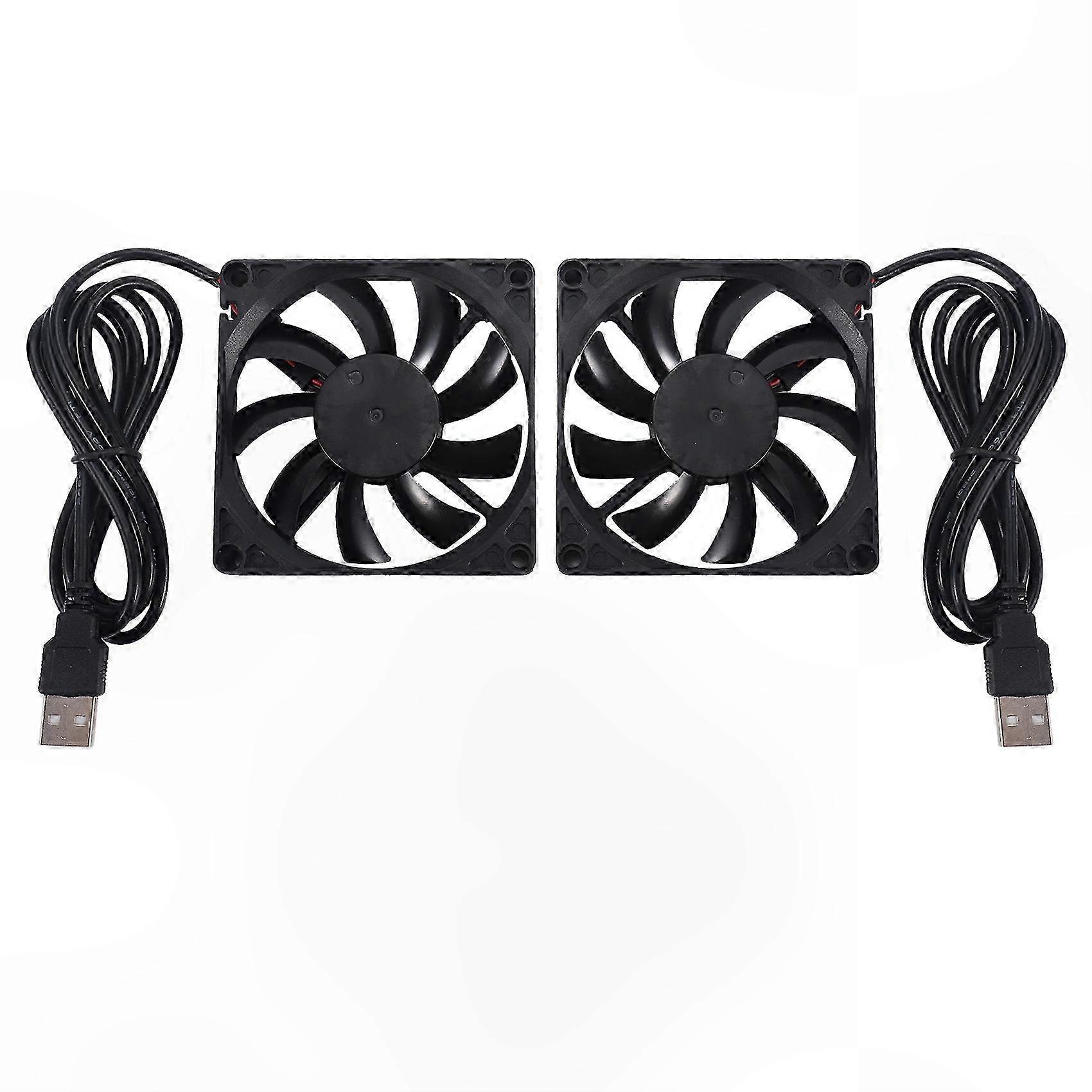 80mm USB Powered Cooling Fan for PC Router and Electronics Devices 2-Pack
