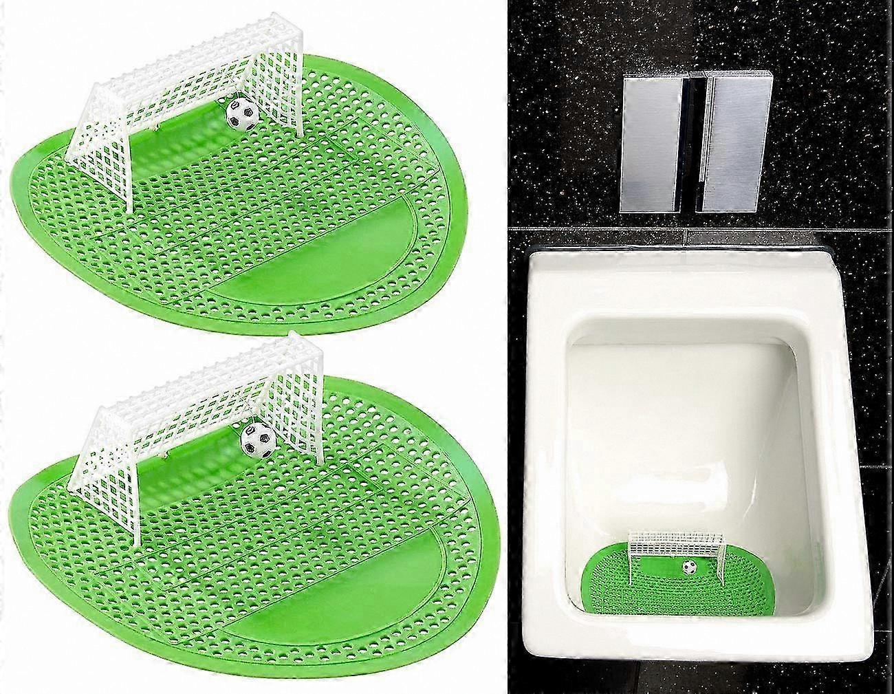 2 Pack Scented Urinal Screens, 18.5cm Football Goal Strainers, Splash Guard for Odor Control and Hygiene Maintenance