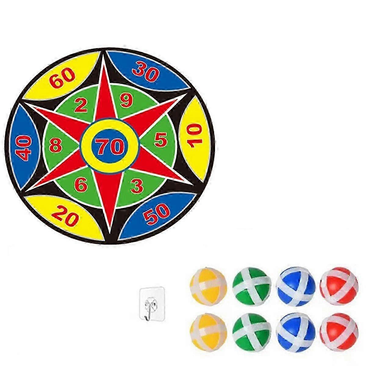 26in Large Kid Safety Board Game with 8 Sticky Balls Set, Family Party Sports Outdoor Toy for 3 4 5 6 7 8 9 10 11 C