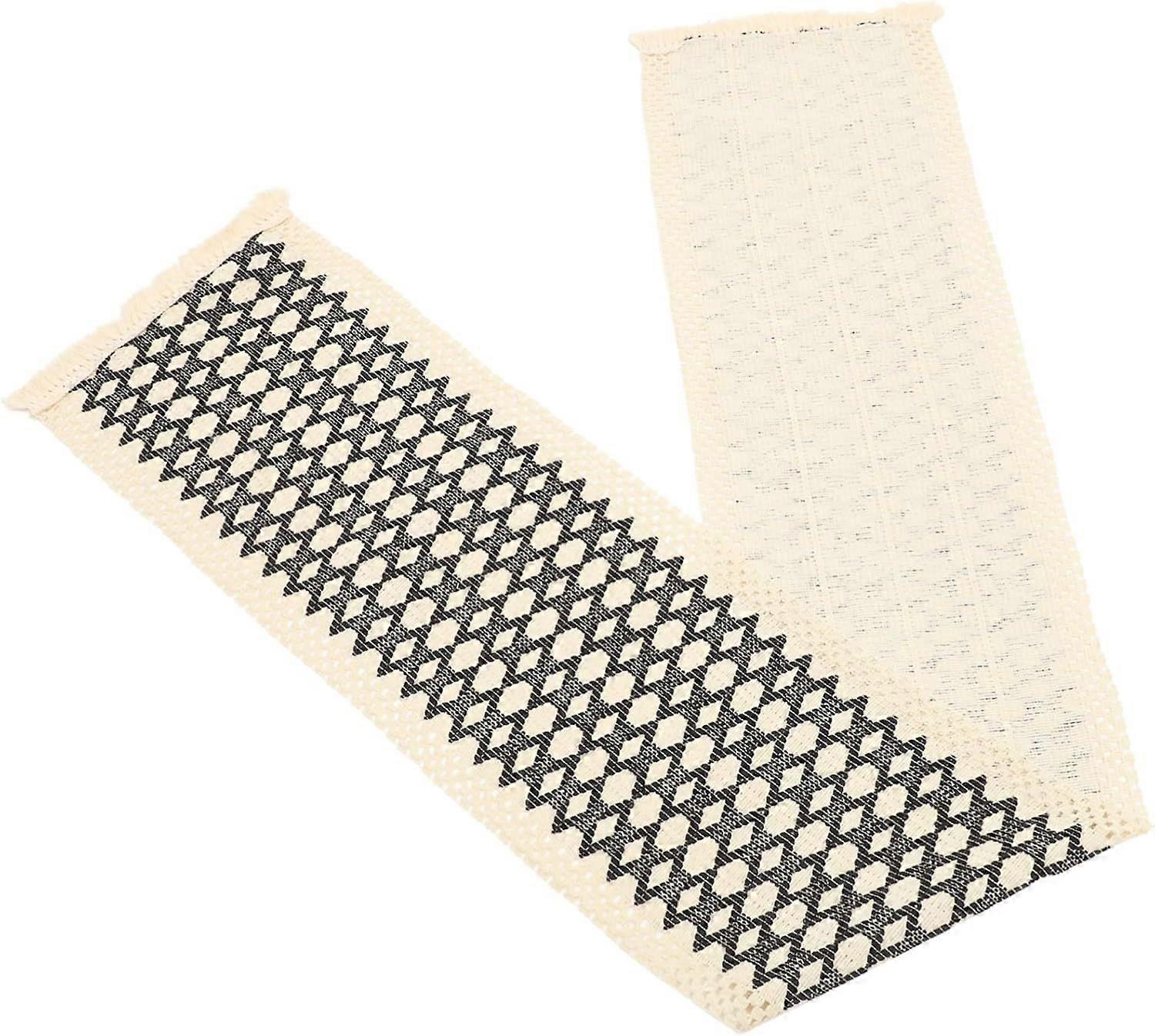 Simple Black White Table Runner Hotel Tablecloth Tassel Table Mat Decorative