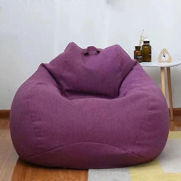 Pouf Cover Without Filling, Lazy Bean Bag Chair, Sofa Cover for Adults and Children (purple ，Size: 70x80cm)