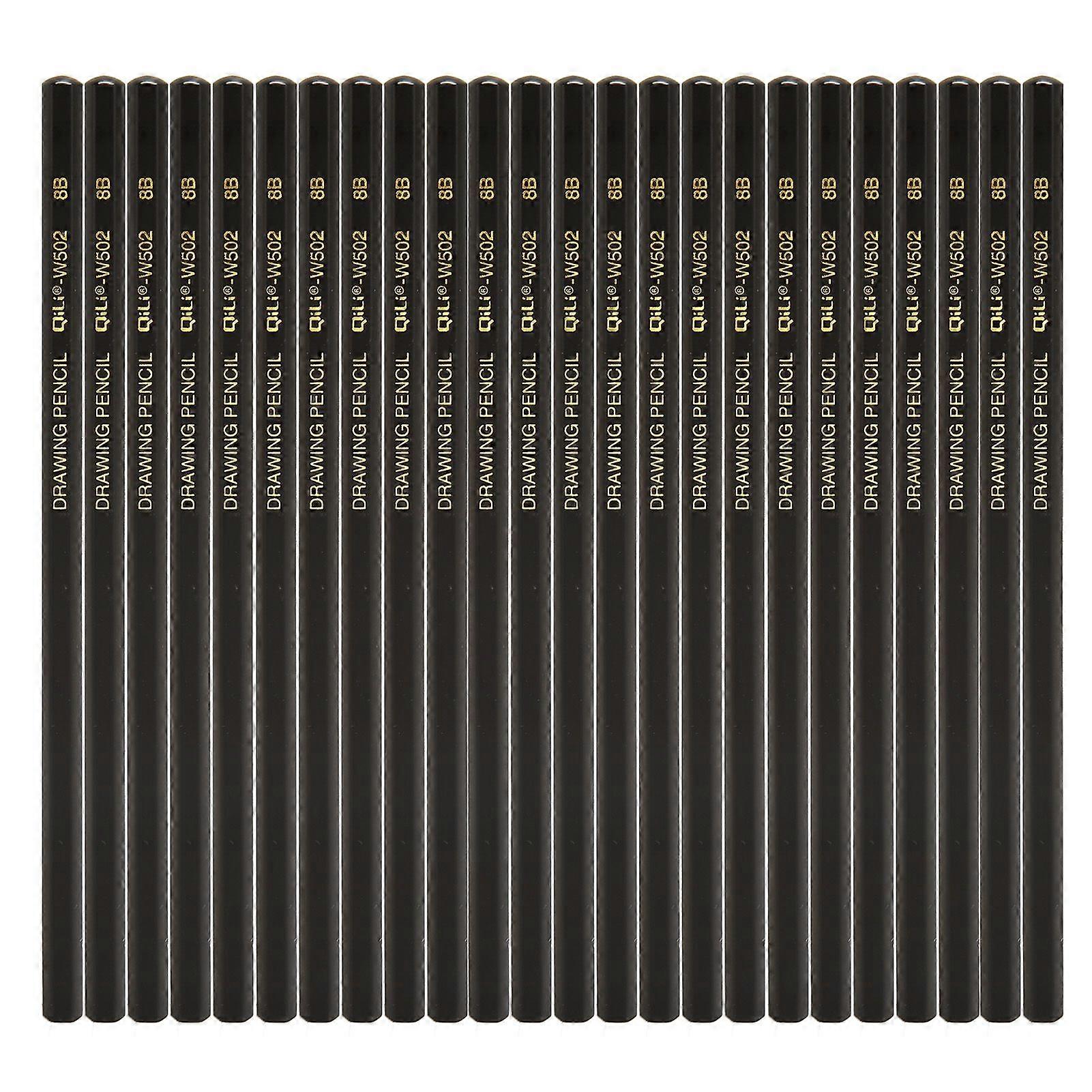 24Pcs Sketch Pencils Graphite Hexagonal Barrel Break Resistant Multi Purpose Drawing Pencils for Student Beginner Artist 8B
