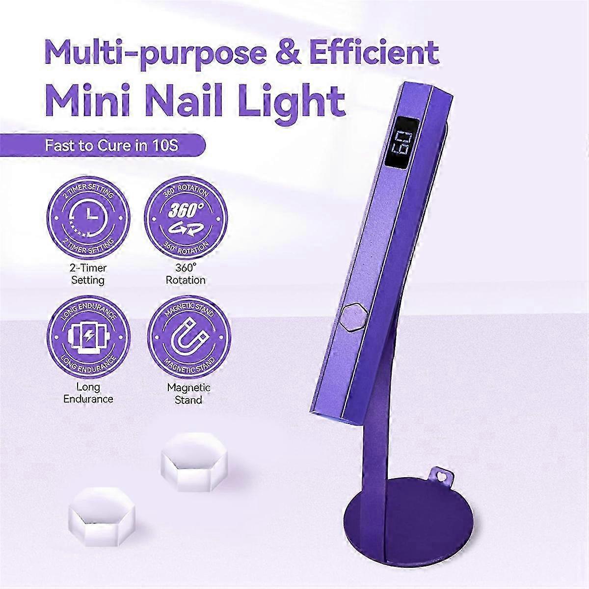 Handheld Magnetic U V Light for Nails:Fast Curing U V Nail Dryer