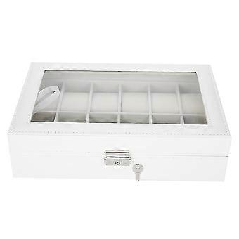 12 Gitter PU-Leder Uhrenhalter Armbanduhr Vitrine Schmuck Geschenk Aufbewahrungsbox Organizer