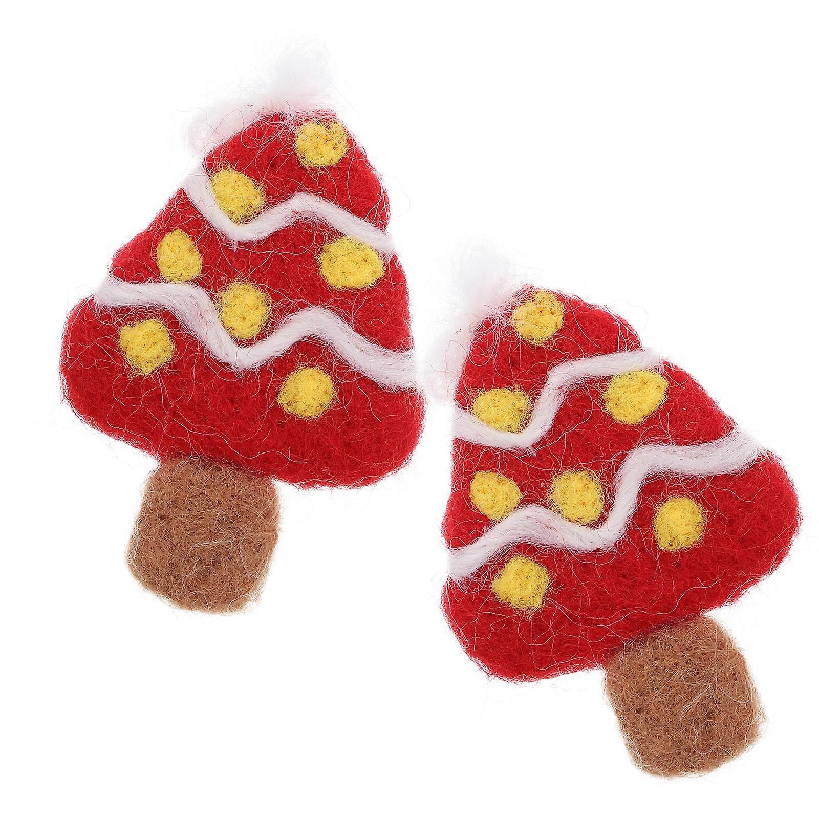 Felt Xmas Tree Handmade Wool Felt Christmas Tree DIY Decor 2Pcs