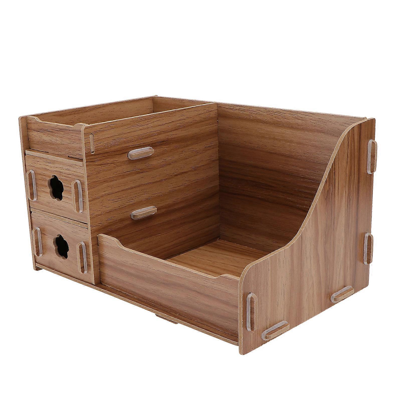 Brown Plastic Storage Box for Home Use Compact and Sturdy Perfect for Desktop Organization