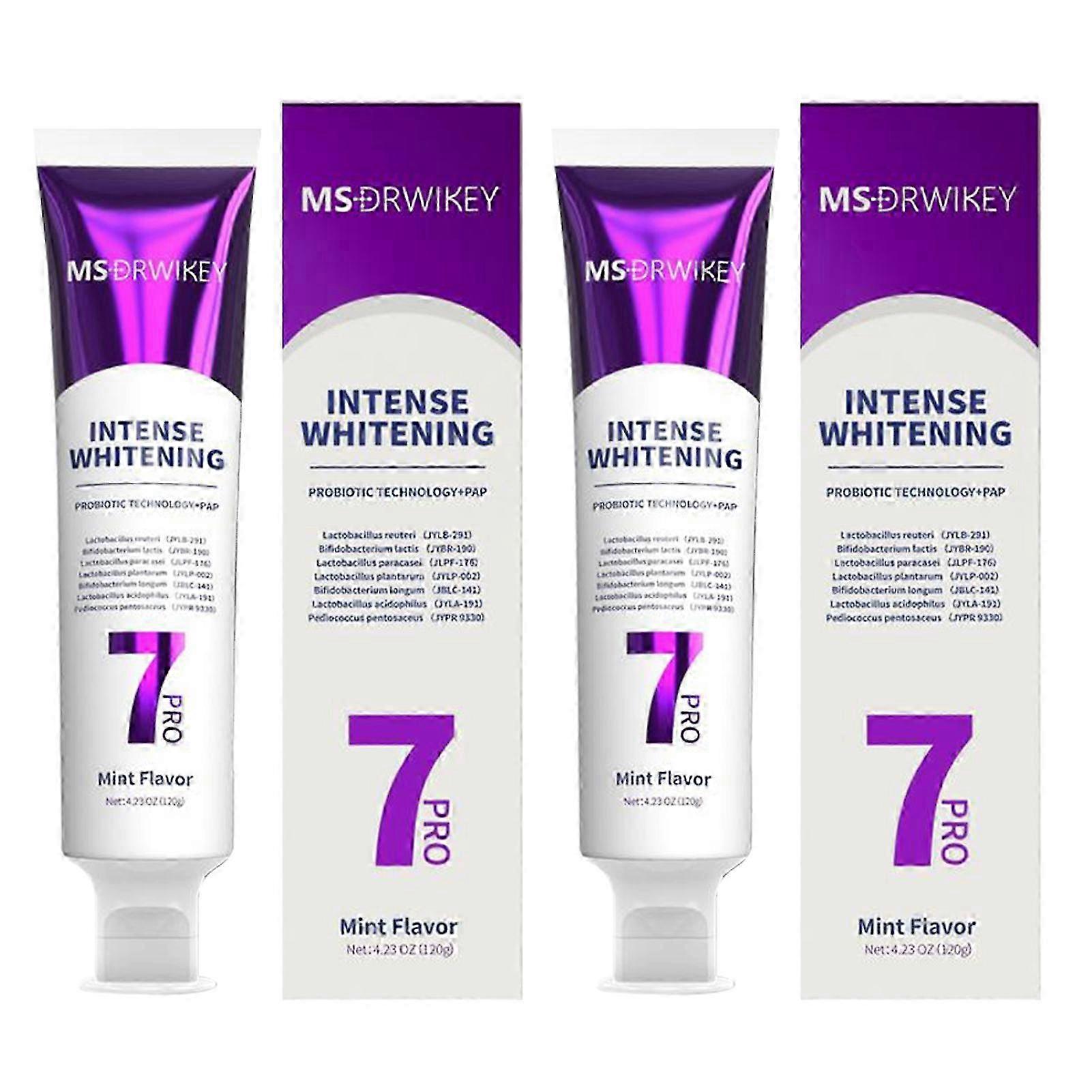 7-Pro Intensive Toothpaste, 7PRO Intense Whitening Toothpaste with 7 Probiotics, Stain Removal & Fresh Breath