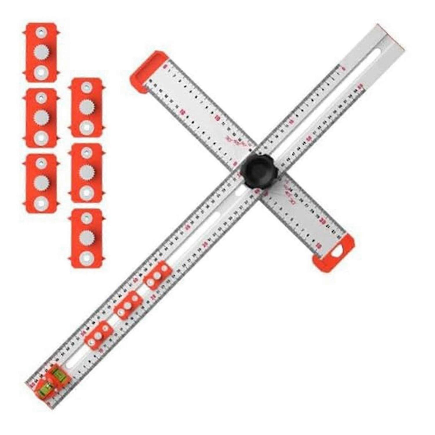 2-in-1 Drilling Positioning Ruler,Cabinet Hole Drilling Template,B
