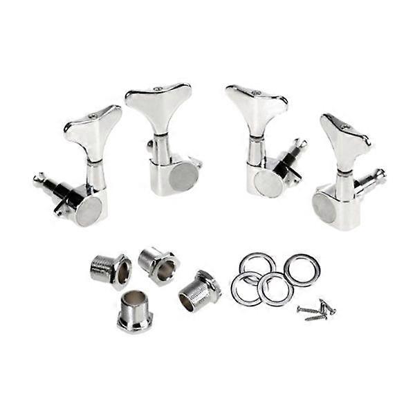 4pcs 2L2R ベースチューニングペグマシンヘッドチューナー (シルバー)