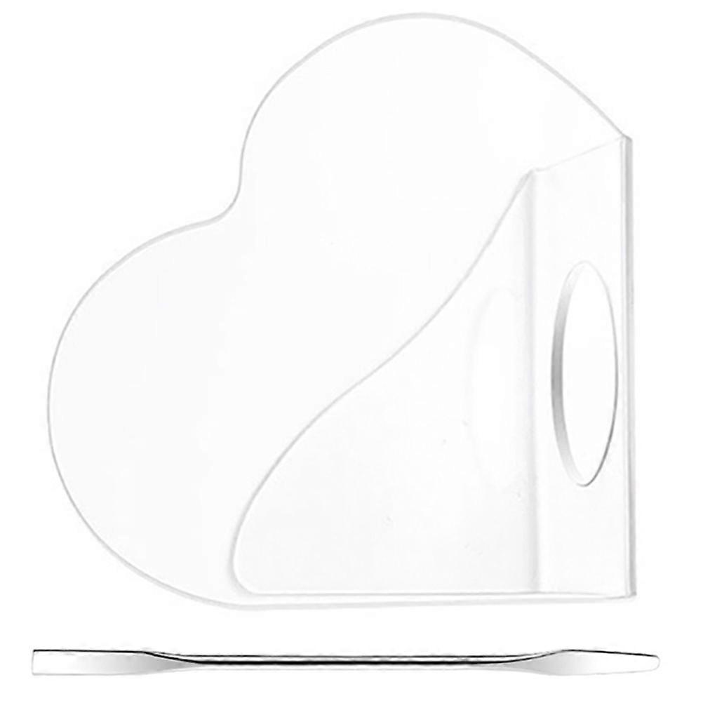Makeup Mixing Palette Acrylic Heart Foundation Mixing Plate with 5Sets Spatulas
